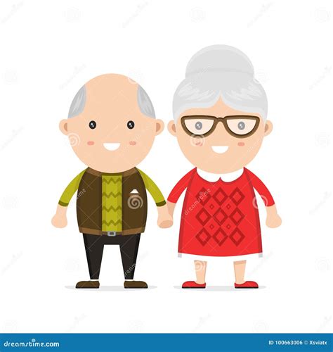 Old Man And Woman Grandmother And Grandfather Stock Vector