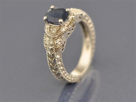 Items Similar To White Gold Blue Saphire Ring On Etsy