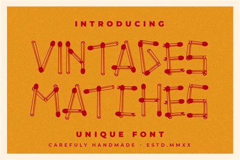 Vintages Matches Unique Fonts Match Font Fancy Fonts