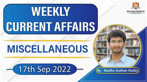 Weekly Current Affairs Miscellaneous 17 Sep 2022 Upsc Cse Ias