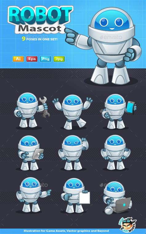 Robot Mascot Mascot Design Mascot Cartoon Logo