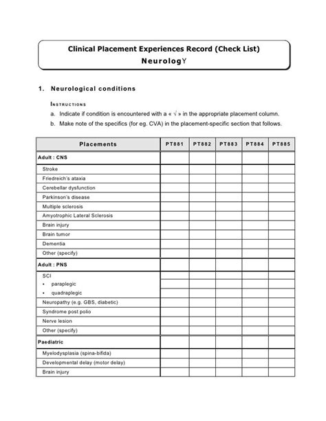 Printable Nursing Skills Competency Checklist