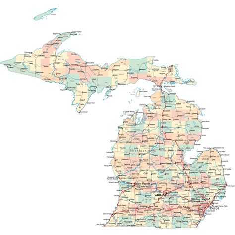 Michigan State Map Of Cities Interactive Map