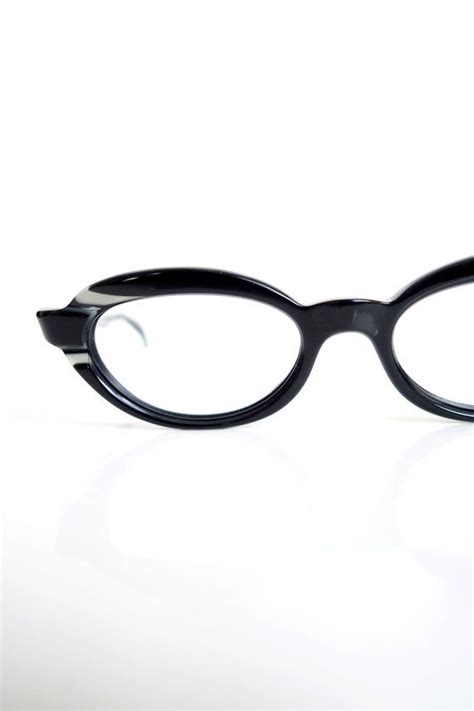 vintage saphira 1960s oval eyeglasses black and pearl white etsy oval eyeglasses vintage