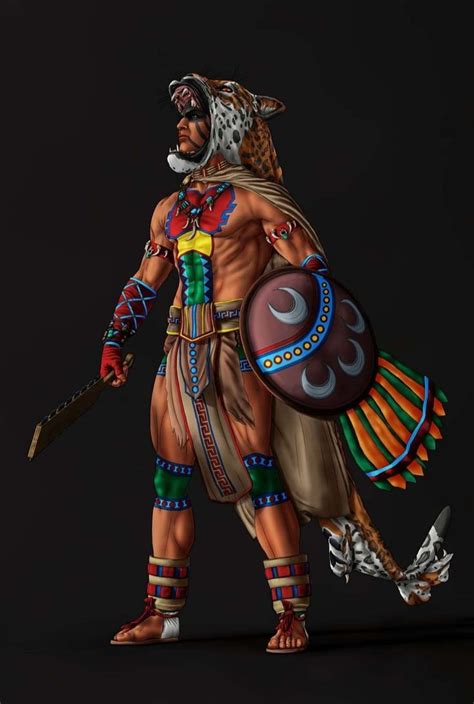 Warrior God Arte Azteca Aztecas Dibujos Guerreros Jaguar