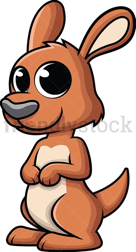 Cute Baby Kangaroo Cartoon Vector Clipart Friendlystock