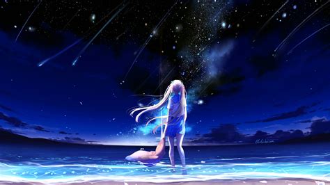 Anime Starry Night Sky Wallpaper Baka Wallpaper