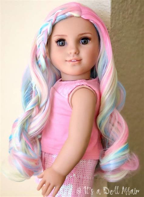 custom doll wig deluxe heat safe fibers for 18 american etsy