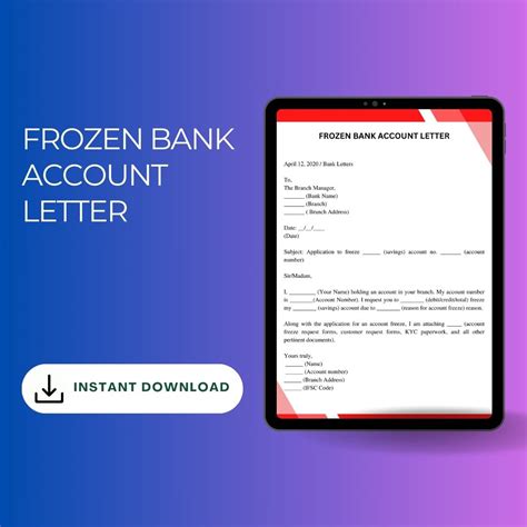 Frozen Bank Account Letter Sample And Examples Word Editable