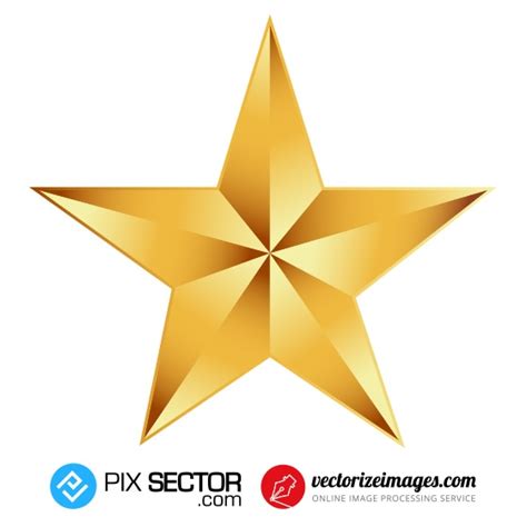 Free Gold Star Vector Clipart Pixsector
