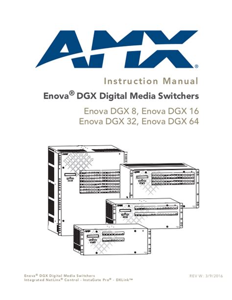 User Manual Amx Enova Dgx O Dvi English 258 Pages