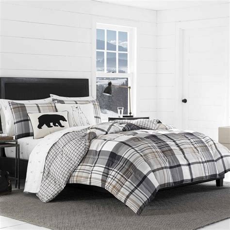 1 comforter, 2 pillow shams, 3 throw pillows, and bed skirt king size: Shop Eddie Bauer Normandy Plaid 3 Piece - King Size ...