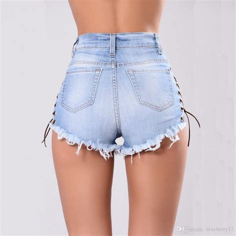 New Sexy Skinny Short Jeans Women Tassel Bandage Shorts High Waist