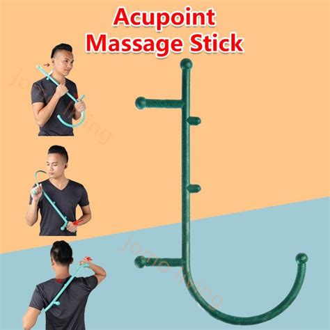 Sg Ready Stocks Thera Cane Trigger Point Tool Acupoint Self Massage Stick Hook Massage Back Neck