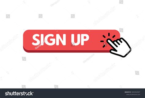 Sign Up Button With Hand Clicking Icon Royalty Free Stock Vector
