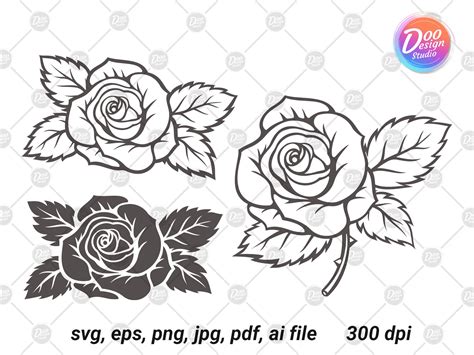 Rose Svg Rose Bundle Svg Flower Svg Rose Silhouette Etsy Canada