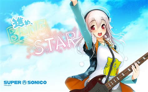 Anime Anime Girls Super Sonico Red Eyes Pink Hair Guitar Hd