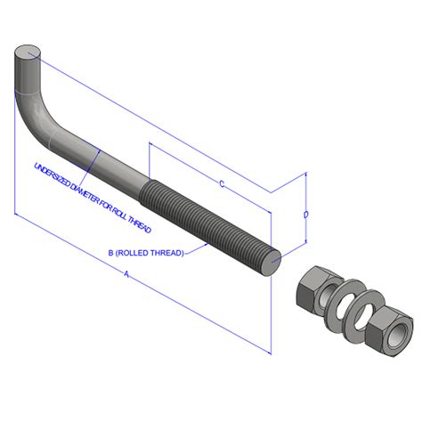 1x18 Bent F1554 Grade 55 Galvanized Anchor Bolts Anchor Bolt Express