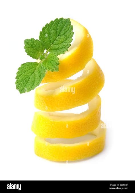 Lemon Peel Isolated On White Background Stock Photo Alamy