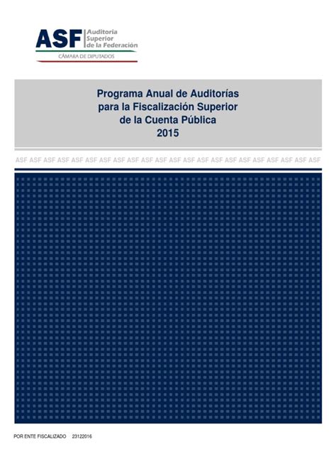 Programa Anual De AuditorÍas 2015 Sistema Financiero México