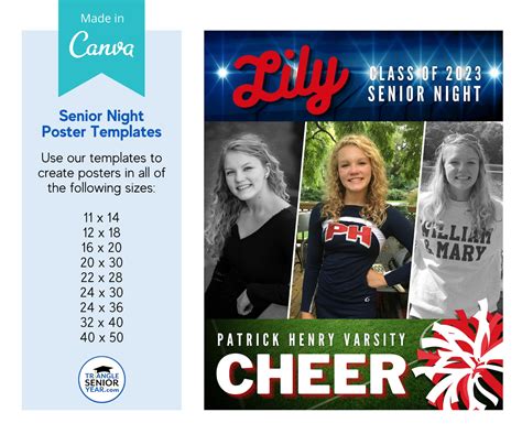 Senior Night Cheer Poster Cheerleading Senior Night High Etsy