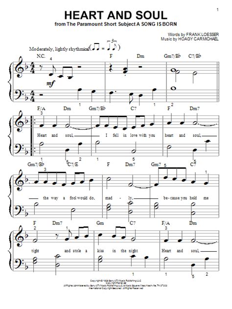 Sheet music digital files to print licensed hoagy. Heart And Soul | Sheet Music Direct
