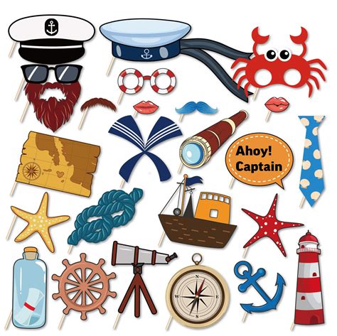 Buy Kristin Paradise 25pcs Nautical Photo Booth Props With Stick Ahoy