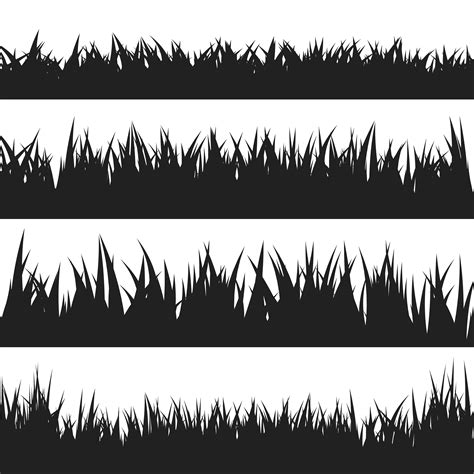 Black Grass Silhouettes Set 1395402 Vector Art At Vecteezy