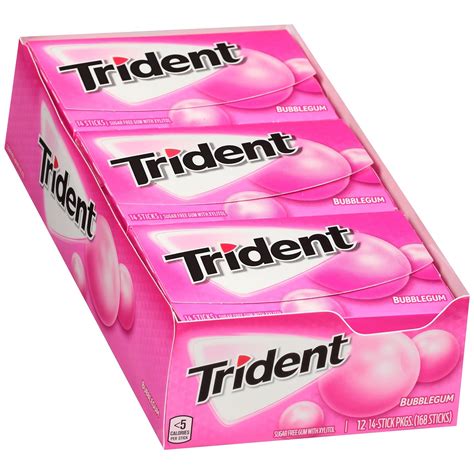 Trident Bubble Gum Sugar Free 12 Pack 168piece Total Of 12 Ebay