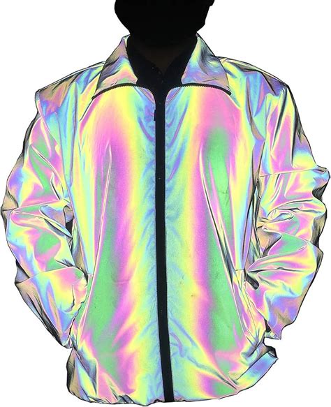 Newlopo Rainbow Reflective Jacket Coat For Women And Men Uk
