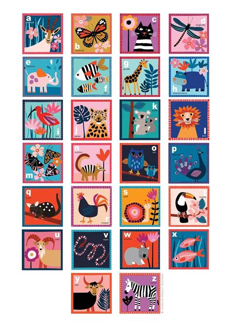 Animal Alphabet Poster A1 Size Abc Nursery Wall Art Etsy In 2021