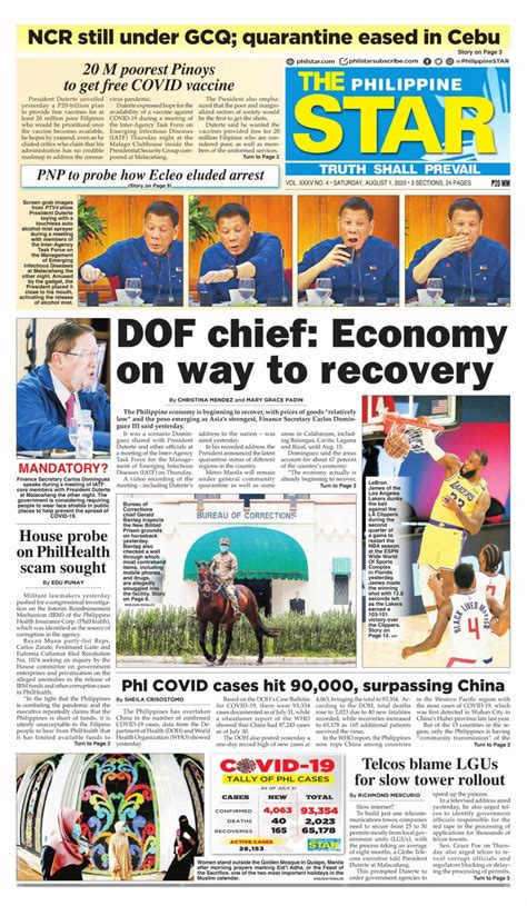 The Philippine Star August 01 2020 Newspaper Get Your Digital