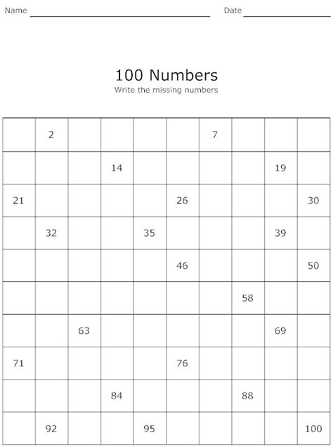 13 Best Images of Missing Number Grid Worksheets - Fill in the Missing