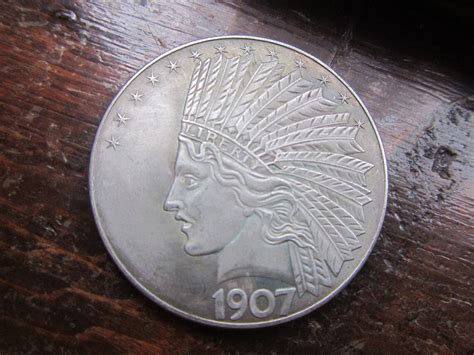 Usa Indian Head 1907 Silver 10 Dollars Eagle Collectible Commemorative