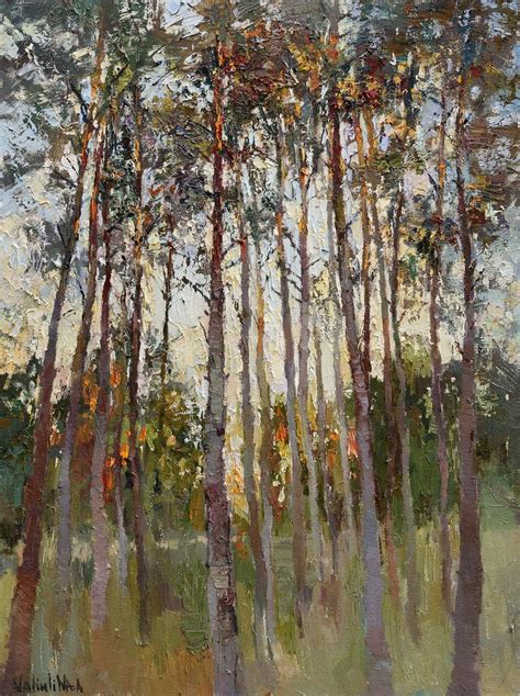 Autumn Pine Forest Landscape Paintings Forest Landscape Oil