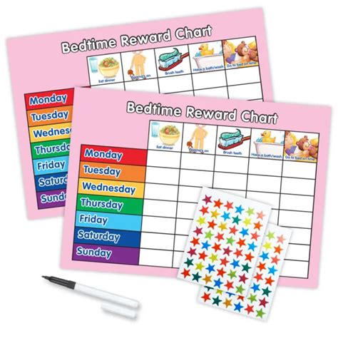 Bedtime Routine Reward Chart X 2 Magnetic Available Free Pen And Stars 2