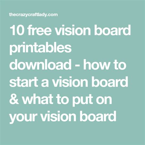 Vision Board Printables A Freebie For You Vision Board Printables