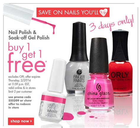 Buy 1, Get 1 FREE on Nail Polish at Sally Beauty Supply ...