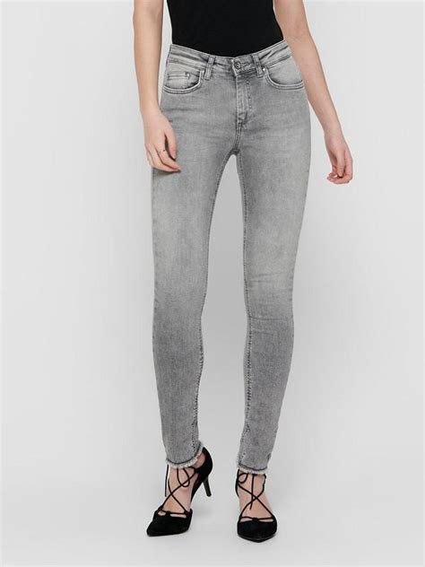 Only Blush Mid Waist Skinny Fit Ankel Jeans Grey