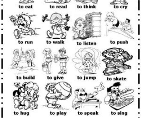 action verbs picture dictionary