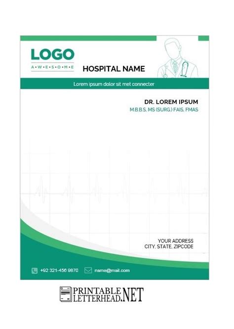 The best selection of royalty free doctor letterhead vector art, graphics and stock illustrations. 8 Free Doctor Letterhead Design - Printable Letterhead