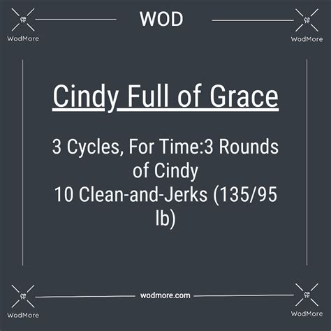 The Cindy Full Of Grace Workout Crossfit Wod Wodmore