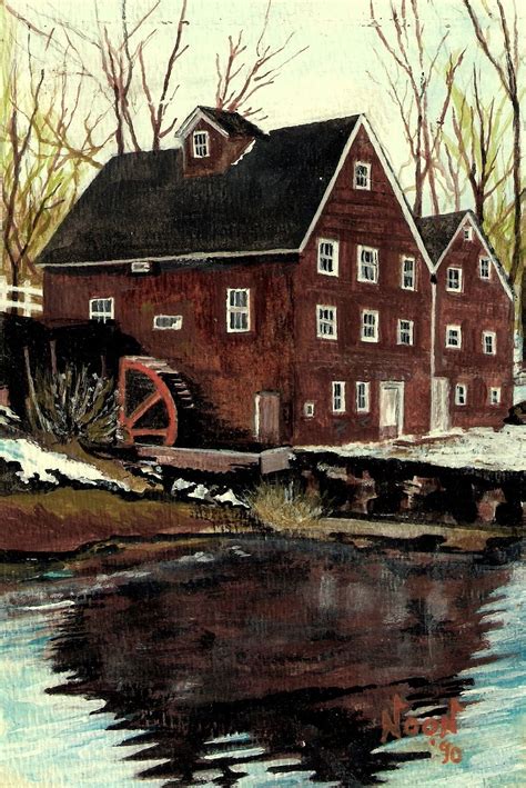 The Stony Brook Grist Mill Long Island Ny Painted In 1990 The Mill