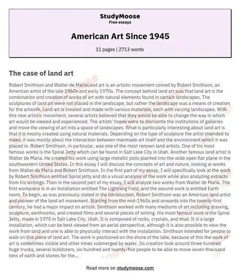 American Art Since 1945 Free Essay Example