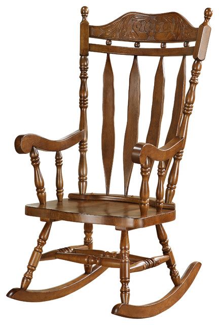 Dark Walnut 45 High Solid Wood Rocking Chair Traditional Rocking