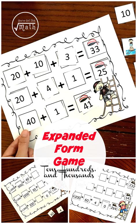 Expanded Form Game Math Worksheets Expanded Form Math