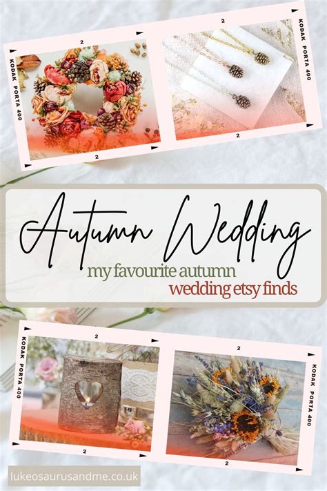 2 kodak film strips with autumn themed wedding items that are available