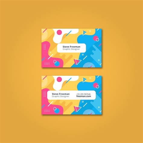 Colorful Business Card Mockup Free Psd File