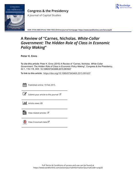 Pdf A Review Of Carnes Nicholas White Collar Government The