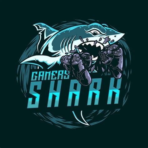 Premium Vector Illustartion Mascot Logo Gaming Shark With Joy Stick